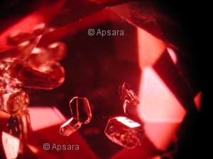 Apatite crystals in unheated ruby
